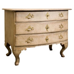 1737 Gray Gustavian Swedish Chest of Drawers with Original Paint