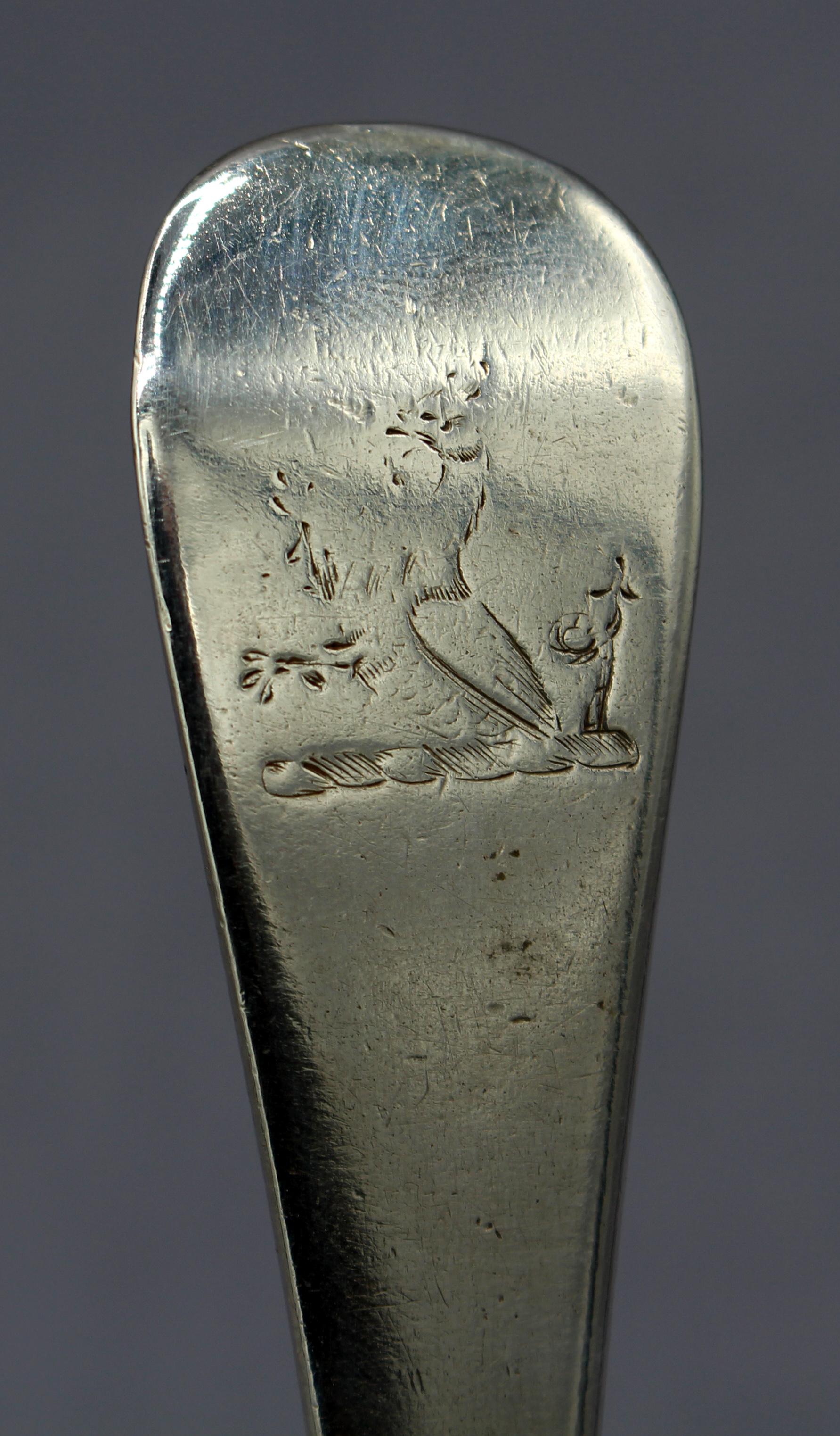 George II 1737 Hanoverian Pattern Sterling Silver Tablespoon by Joseph Smith I For Sale