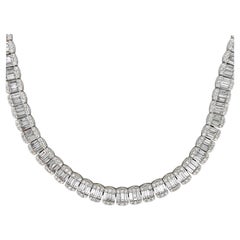17.38 Carat Diamond White Gold Necklace