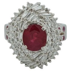 1.738 Carat Ruby Cocktail Ring in PT900