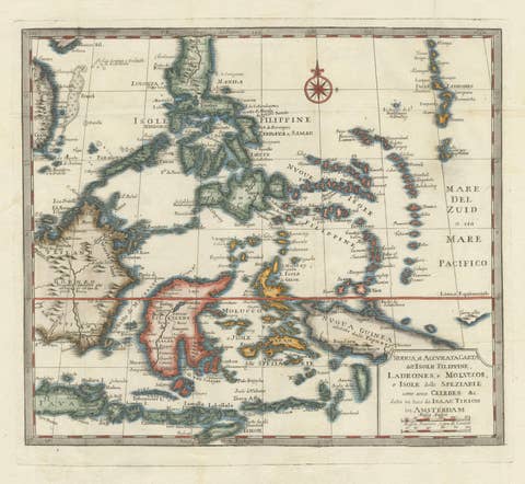 Antique Map of the Philippines & Eastern Indonesia: Spice Islands by Tirion 1738