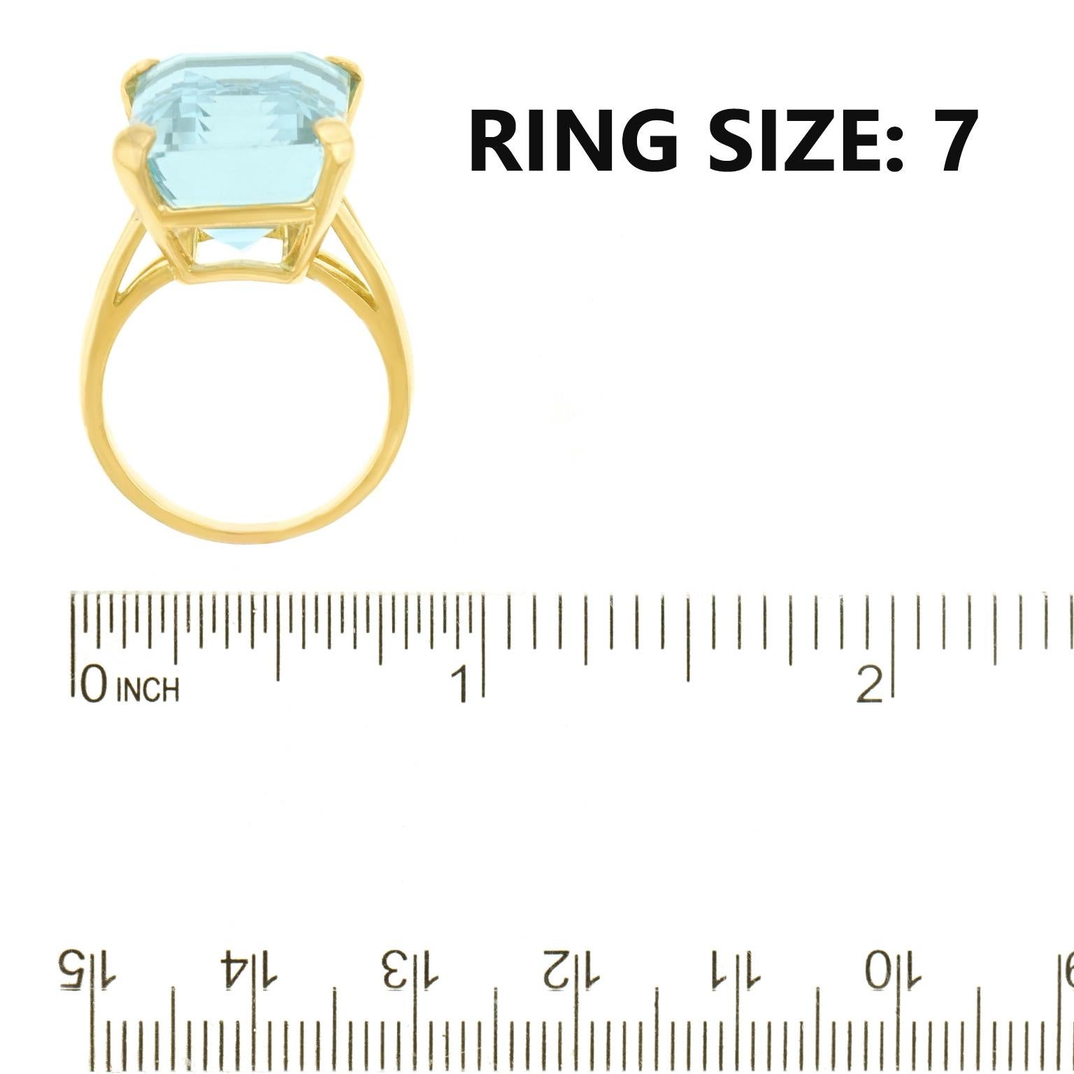 Women's or Men's 17.38 Carat Aquamarine Ring by Lawrence Jeffrey in Gold