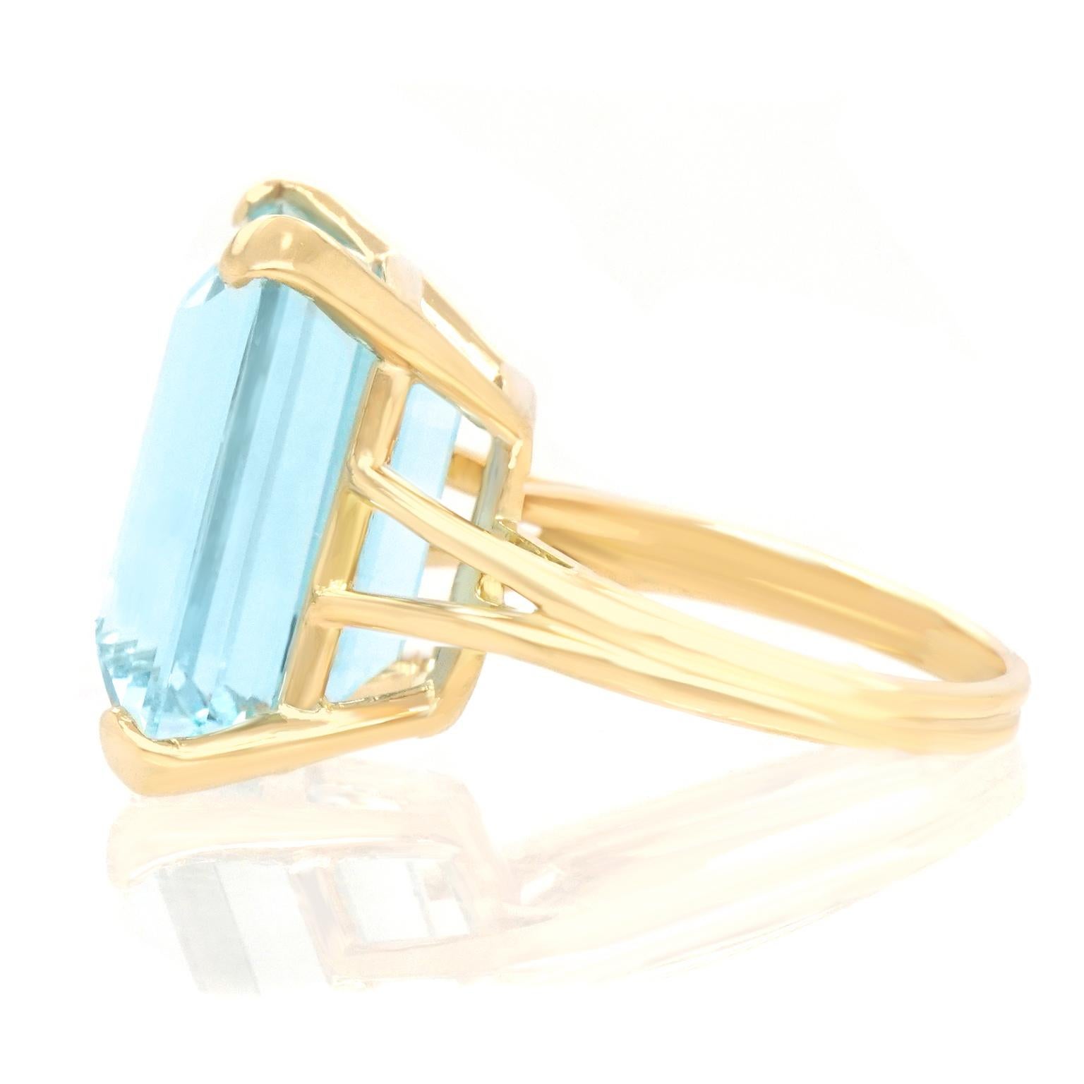 17.38 Carat Aquamarine Ring by Lawrence Jeffrey in Gold 1