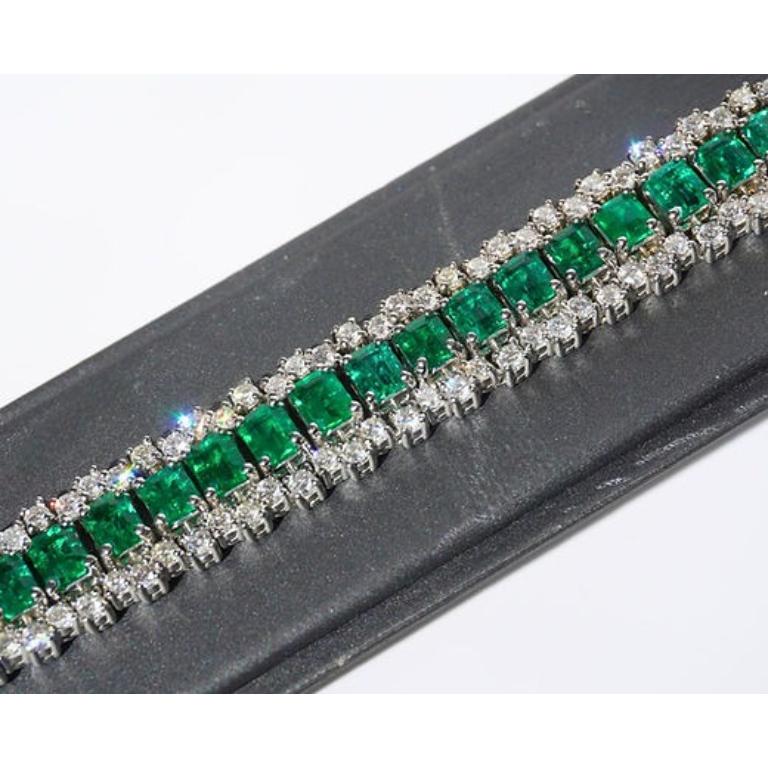 17.39 carat emerald EC bracelet In New Condition For Sale In New York, NY