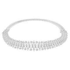 17.39 Carat SI/H Pear Marquise Diamond Choker Necklace 18 Karat White Gold