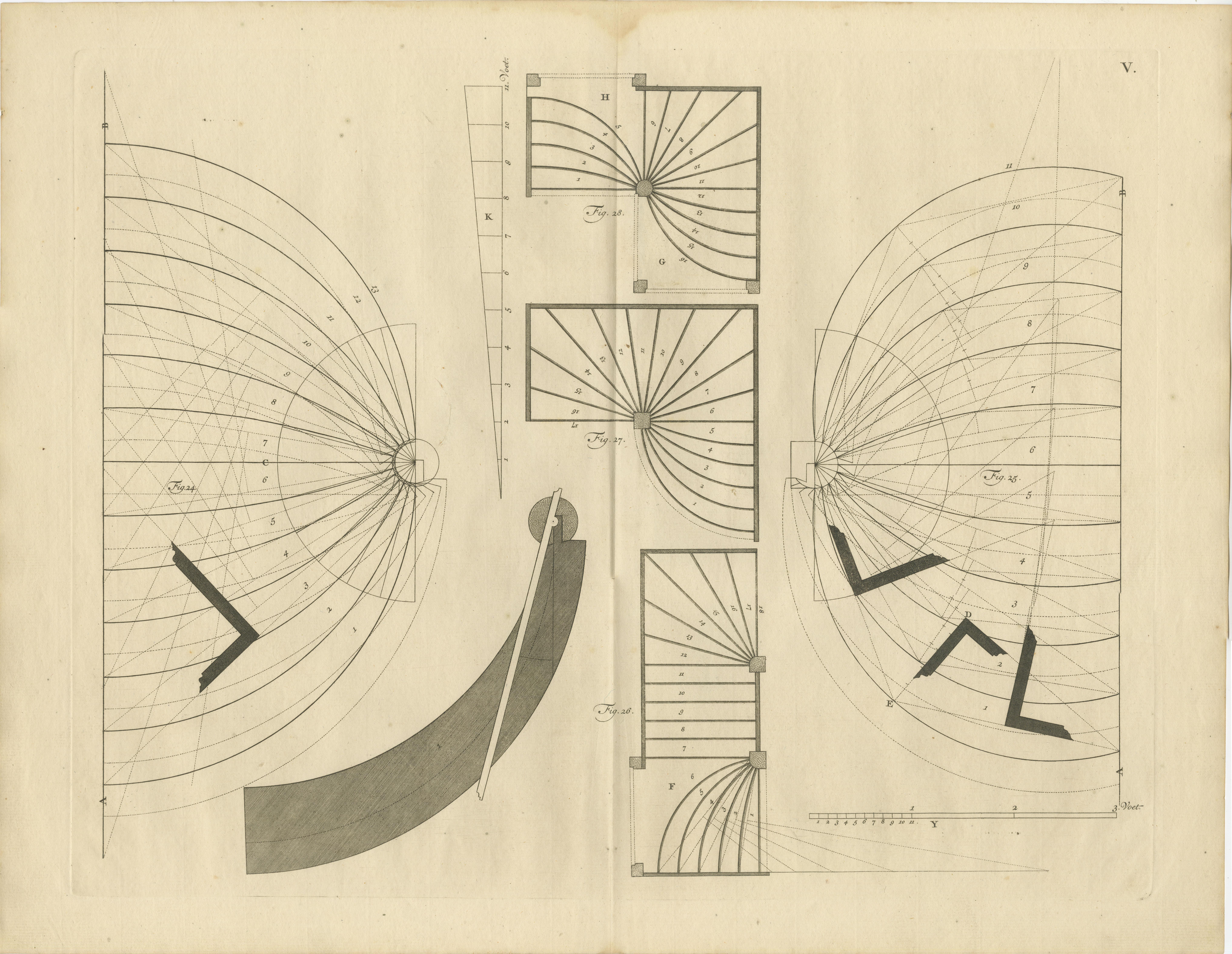 Paper 1739 Masterwork: Van der Horst's Architectural Elegance in Original Engravings For Sale