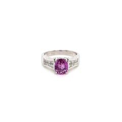 2.33 Total Carat Pink Sapphire Diamond Ladies Ring