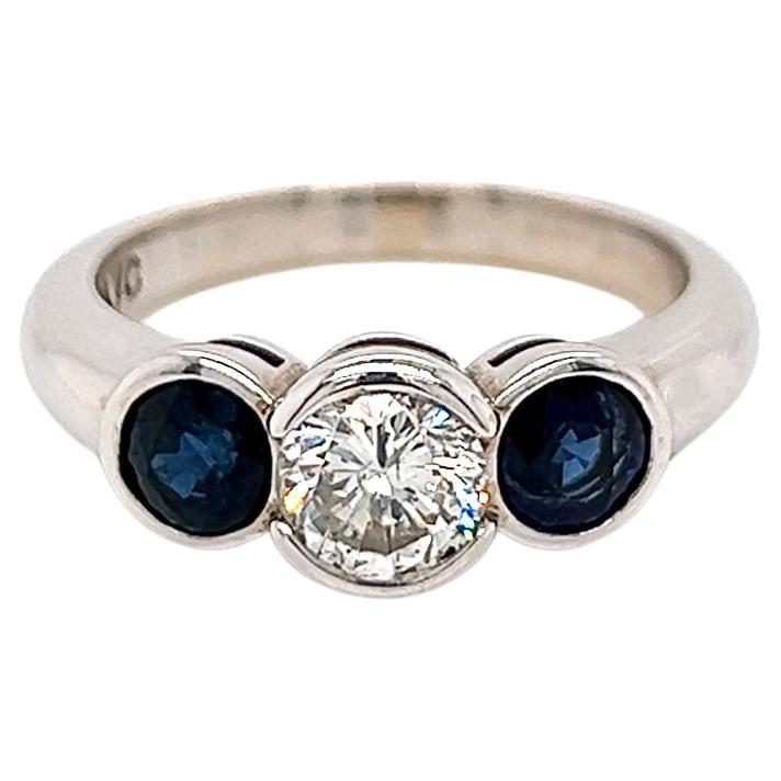 1.73 Total Carat Sapphire Diamond Ladies Ring For Sale