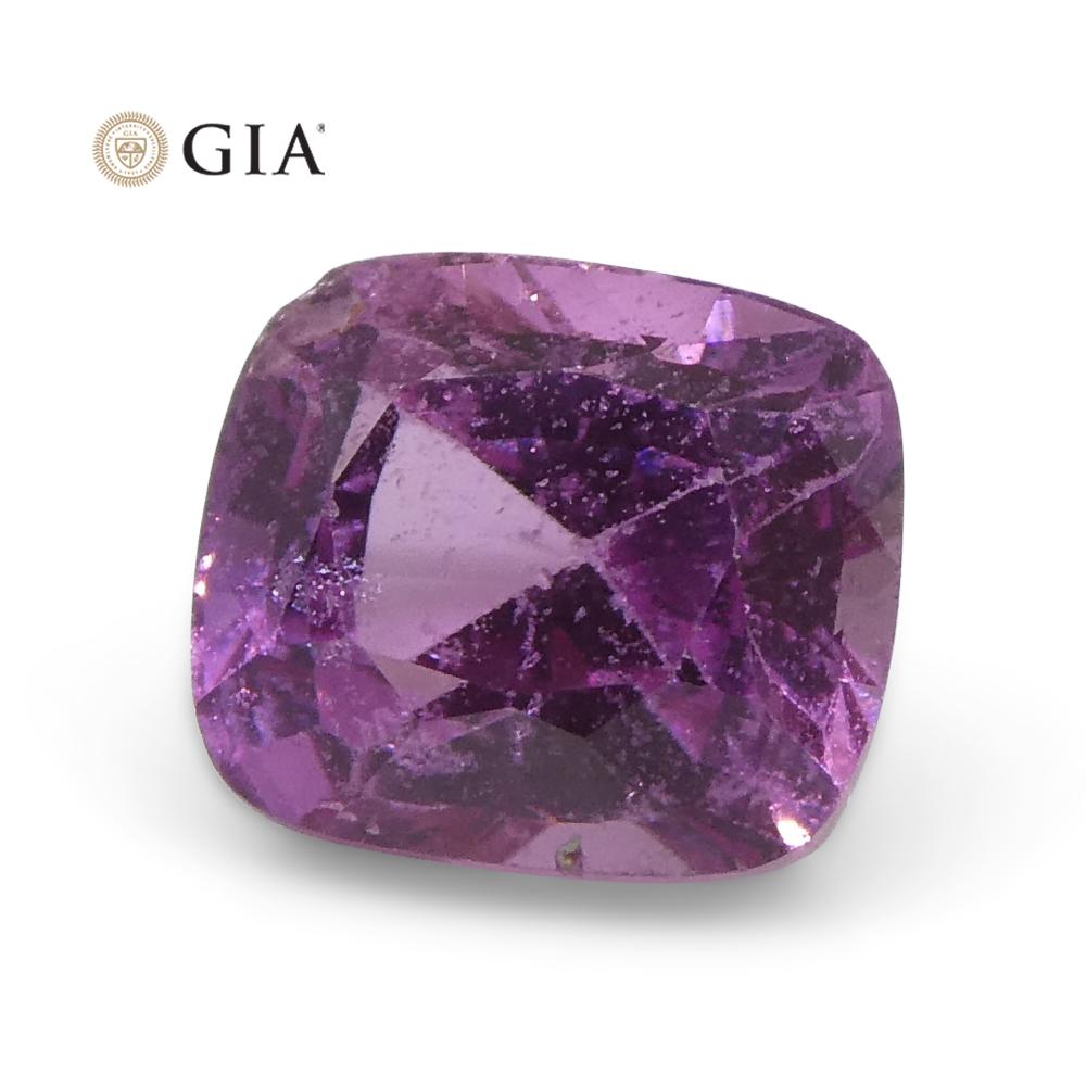 1.73 Carat Cushion Purple-Pink Sapphire GIA Certified Madagascar For Sale 3
