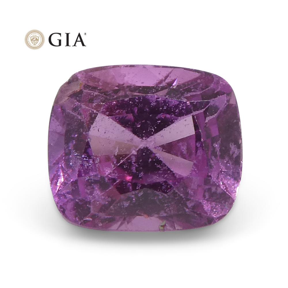 1.73 Carat Cushion Purple-Pink Sapphire GIA Certified Madagascar For Sale 5