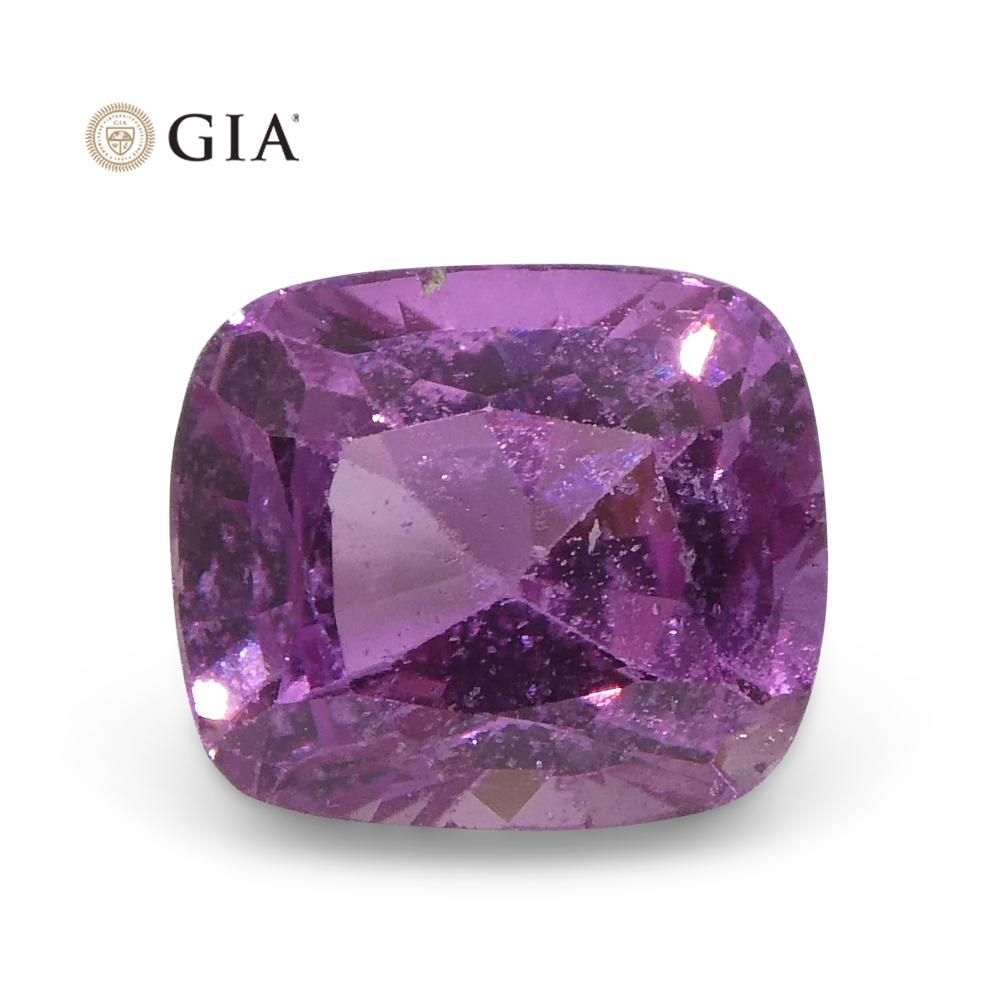 1.73 Carat Cushion Purple-Pink Sapphire GIA Certified Madagascar For Sale 6