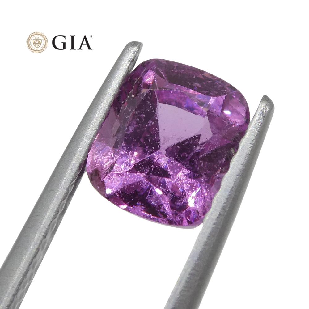 1.73 Carat Cushion Purple-Pink Sapphire GIA Certified Madagascar In New Condition For Sale In Toronto, Ontario