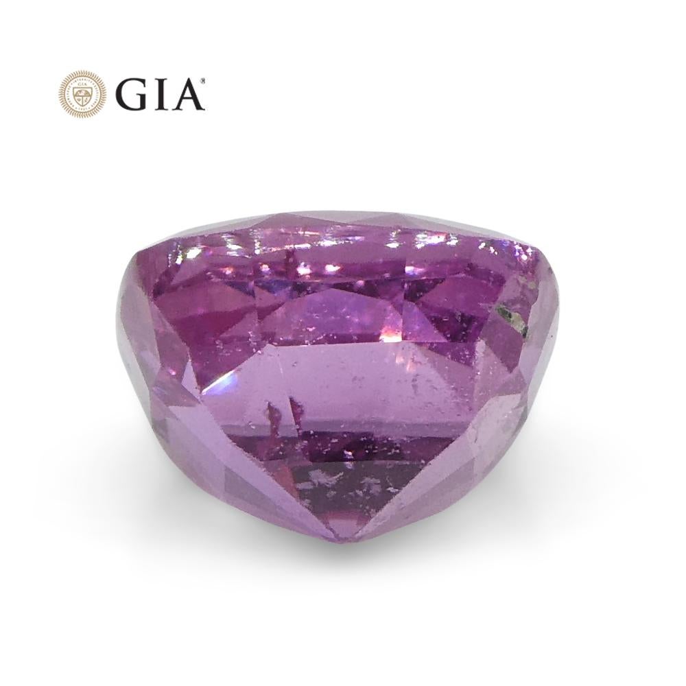 1.73 Carat Cushion Purple-Pink Sapphire GIA Certified Madagascar For Sale 1