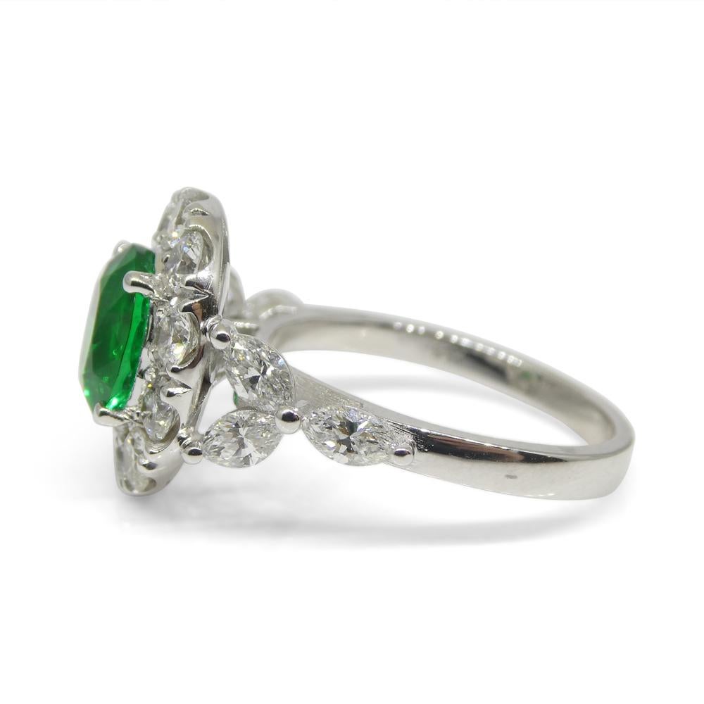 1.73ct Emerald, Diamond Engagement/Statement Ring in 18K White Gold For Sale 6