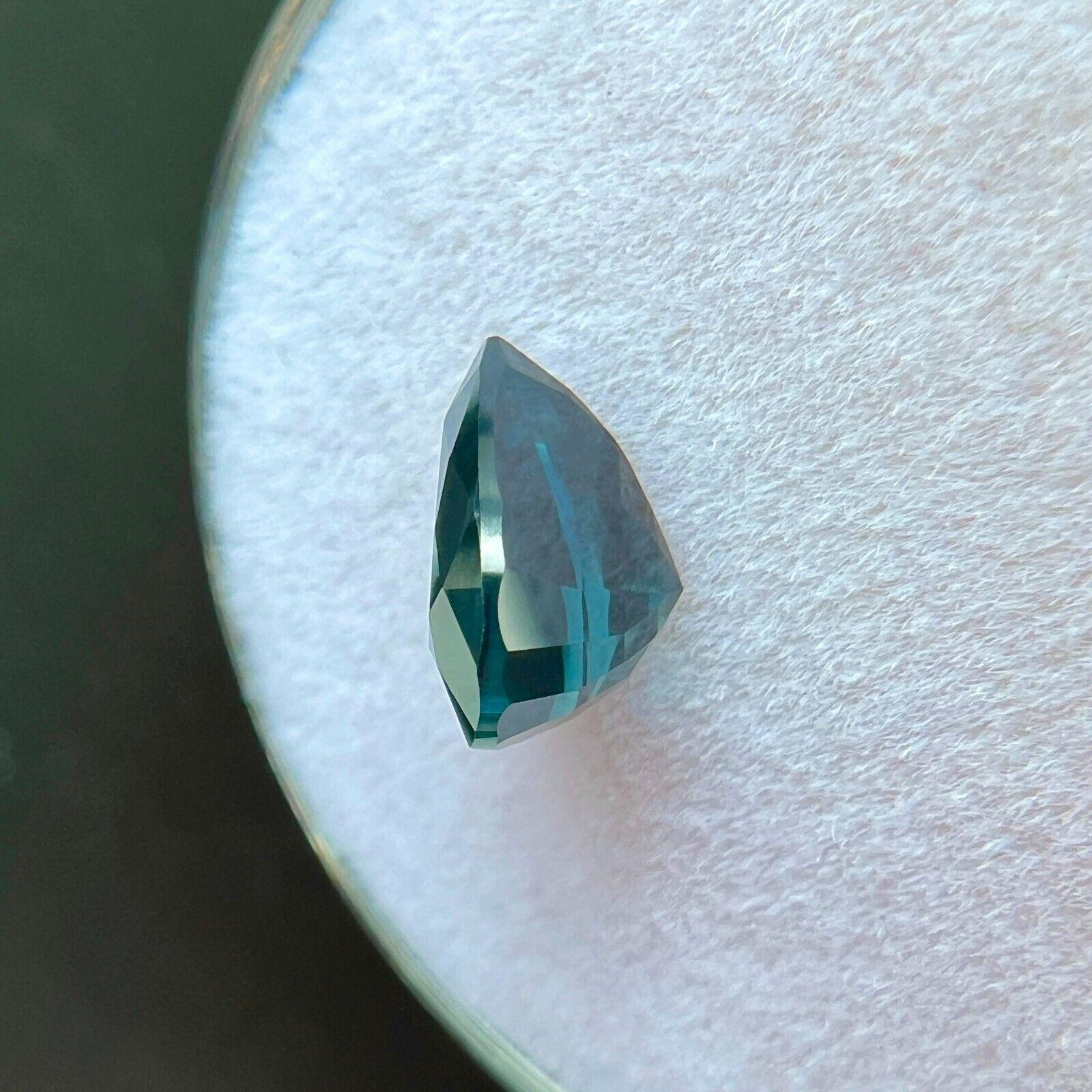 1,73ct GIA zertifiziert unbehandelt Teal Sapphire Grün Blau Birne Teardrop 7,9x6,3mm für Damen oder Herren im Angebot