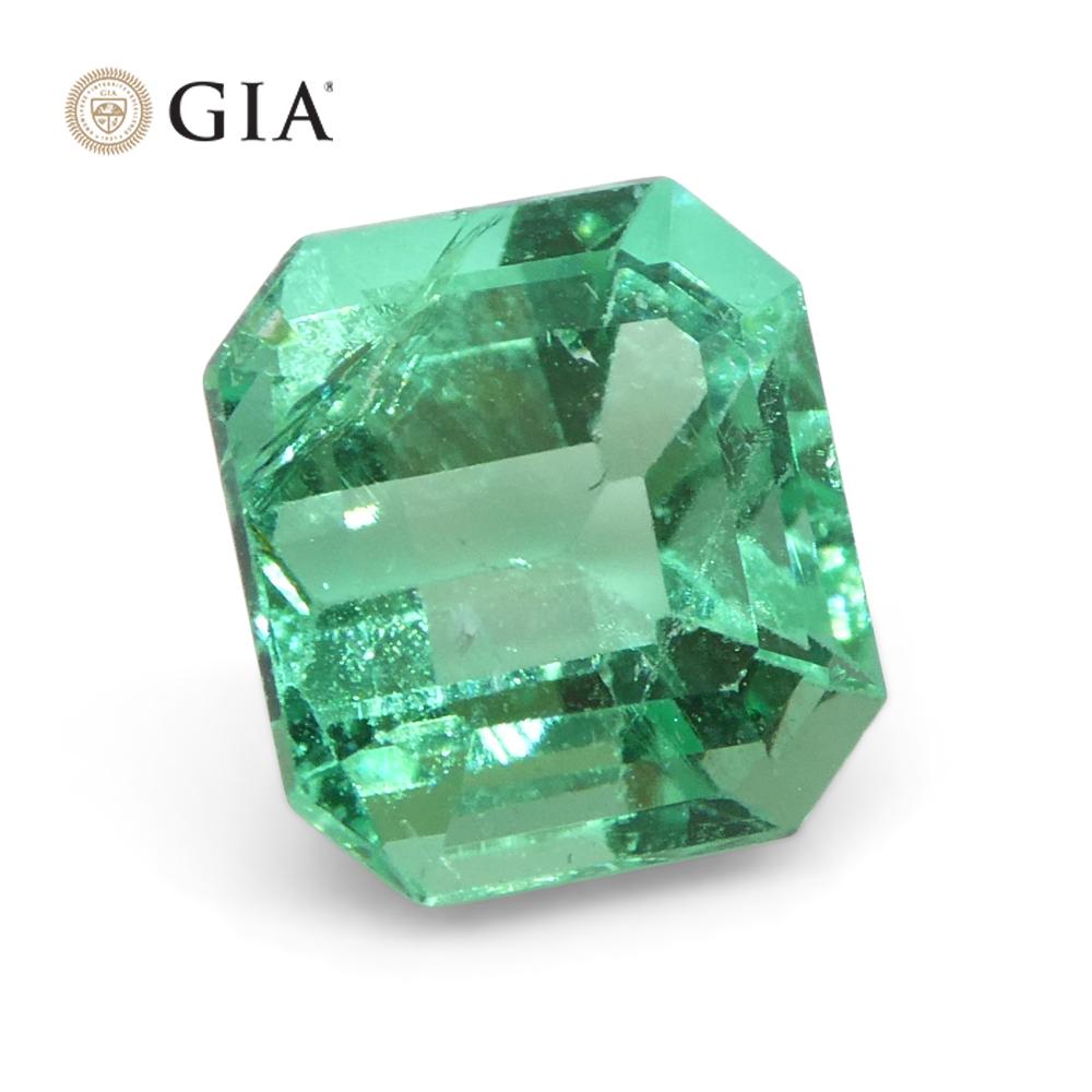 1.73ct Octagonal/Emerald Green Emerald GIA Certified Colombia   For Sale 5
