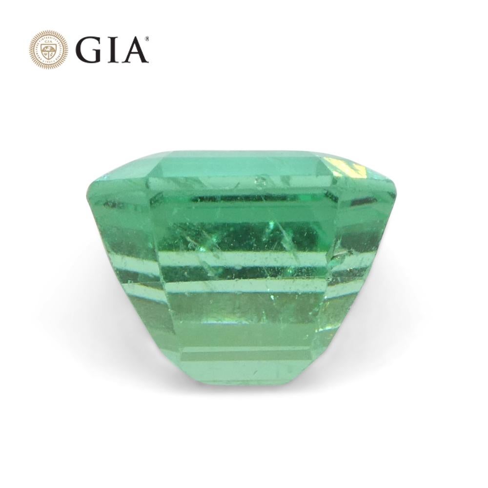 1.73ct Octagonal/Emerald Green Emerald GIA Certified Colombia   For Sale 6