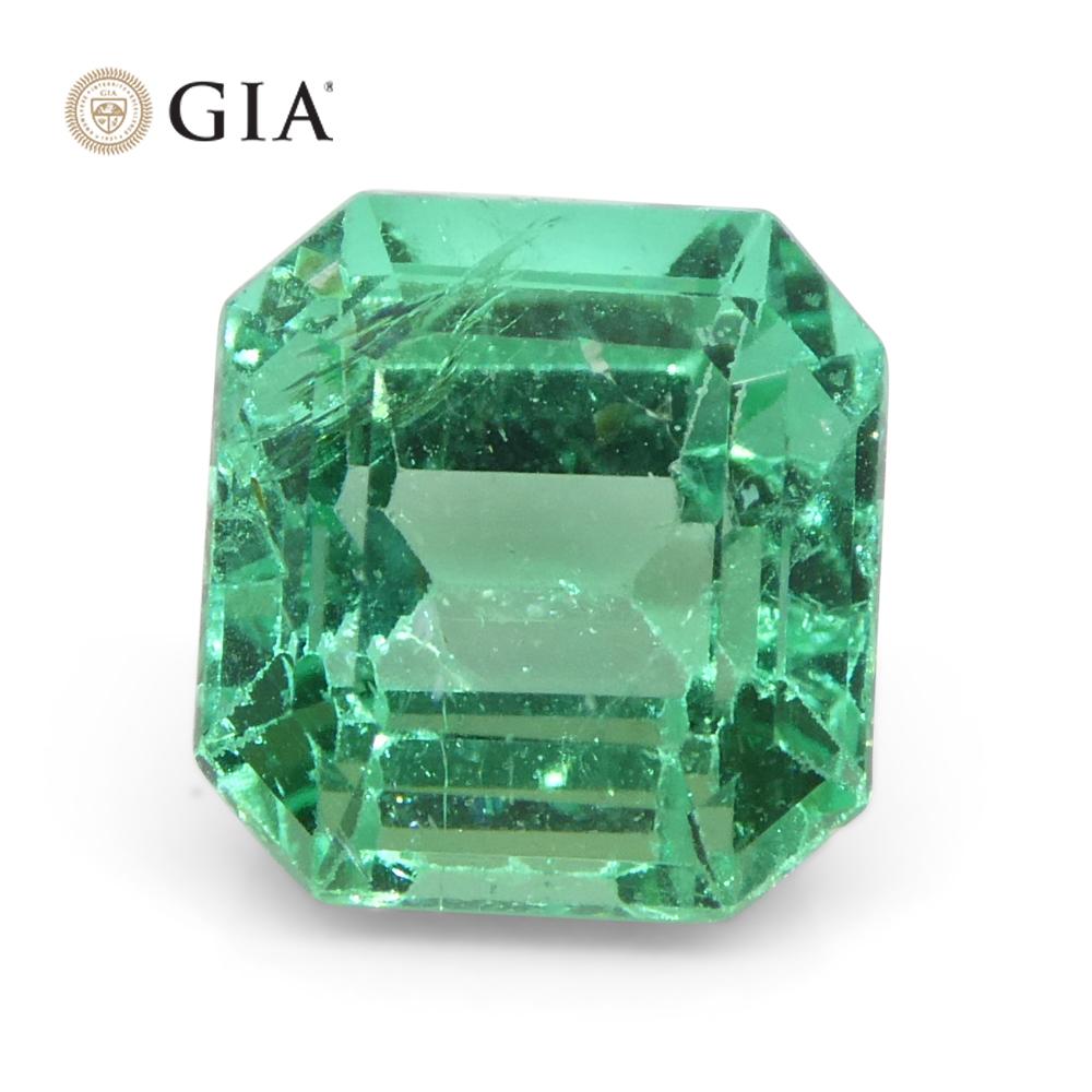 1.73ct Octagonal/Emerald Green Emerald GIA Certified Colombia   For Sale 8