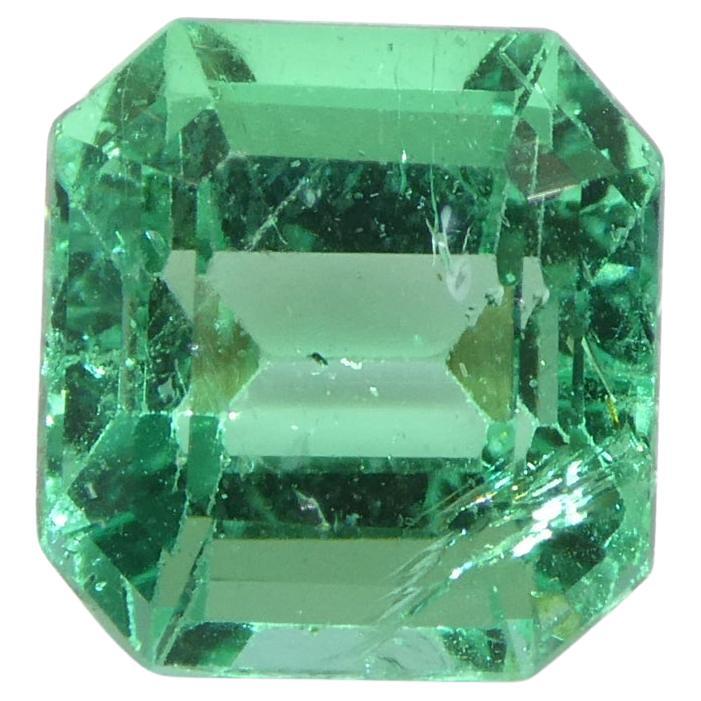1.73ct Octagonal/Emerald Green Emerald GIA Certified Colombia   For Sale