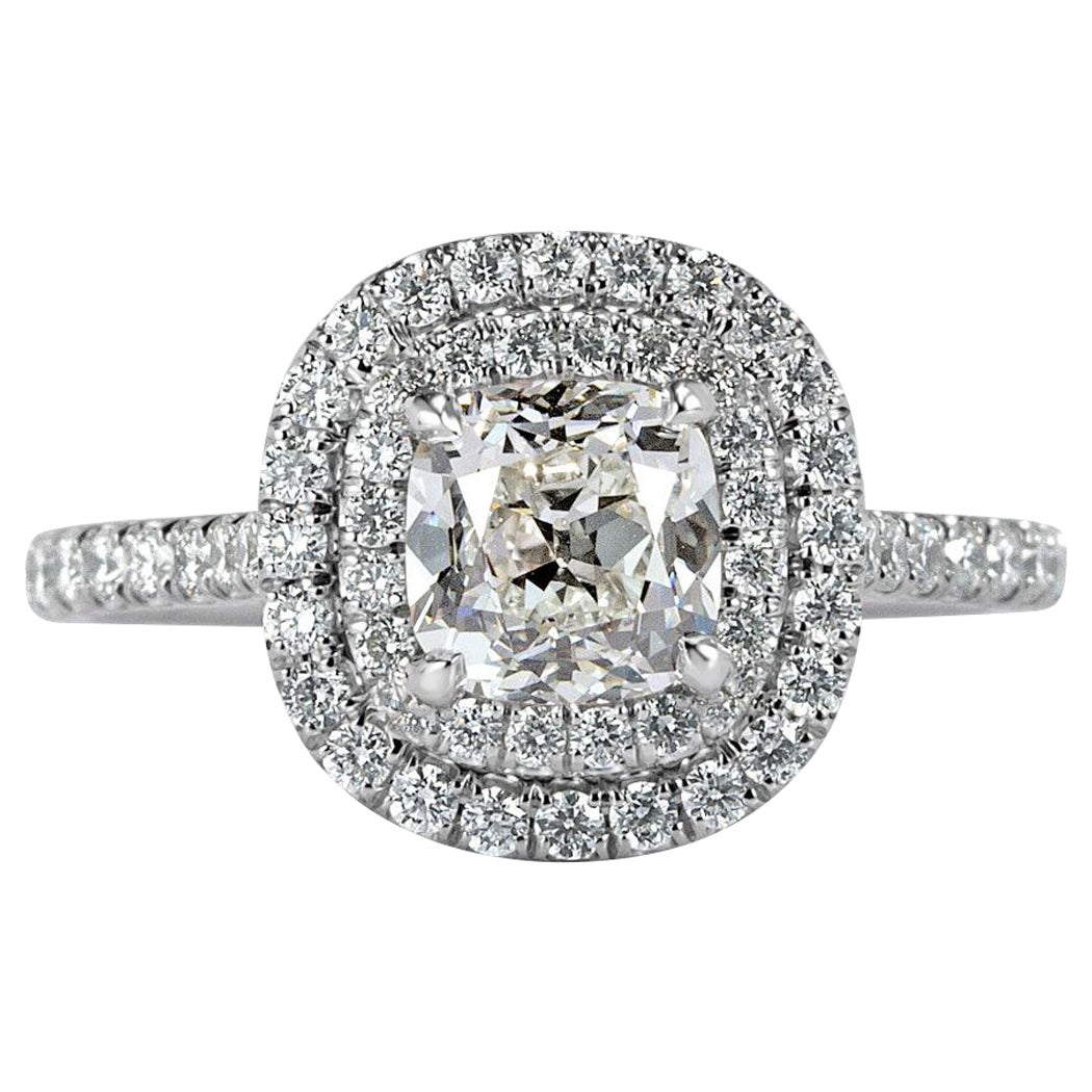 1.73ct Old Mine Cut Diamond Engagement Ring