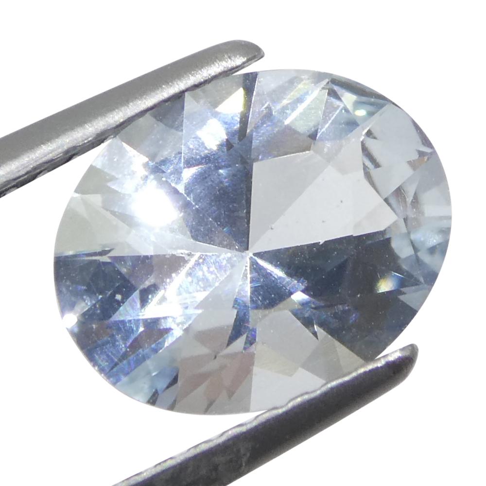 1,73ct Acquamarina blu ovale del Brasile non riscaldata in vendita 6