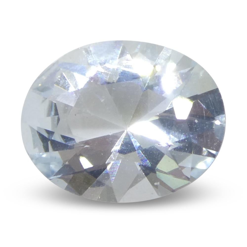 da uomo o donna 1,73ct Acquamarina blu ovale del Brasile non riscaldata in vendita