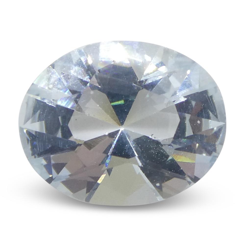 1,73ct Acquamarina blu ovale del Brasile non riscaldata in vendita 2