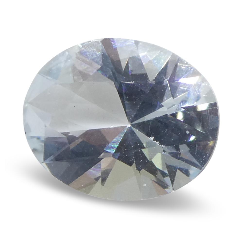 1,73ct Acquamarina blu ovale del Brasile non riscaldata in vendita 3