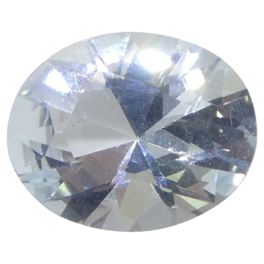 Aguamarina azul ovalada de 1,73 ct de Brasil sin calentar