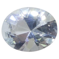 Aguamarina azul ovalada de 1,73 ct de Brasil sin calentar
