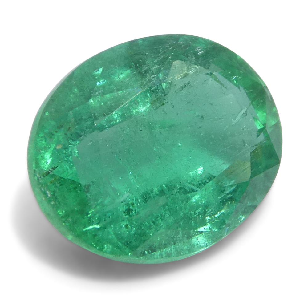 1.73ct Oval Green Emerald from Zambia For Sale 1