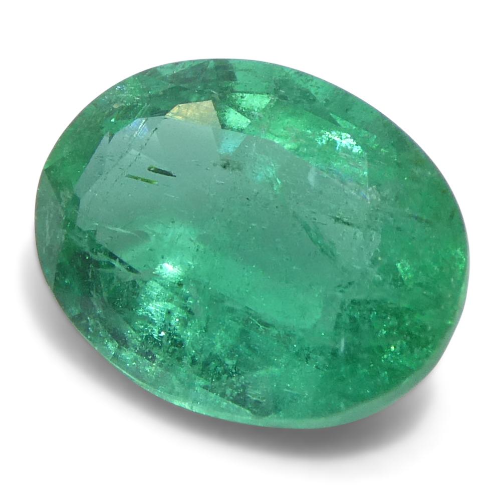 1.73ct Oval Green Emerald from Zambia For Sale 3