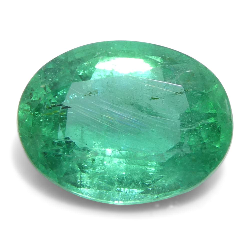1.73ct Oval Green Emerald from Zambia For Sale 4