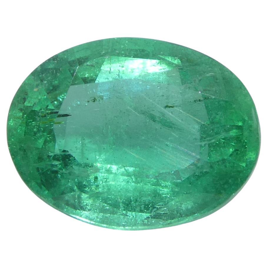 1.73ct Emeraude verte ovale de Zambie