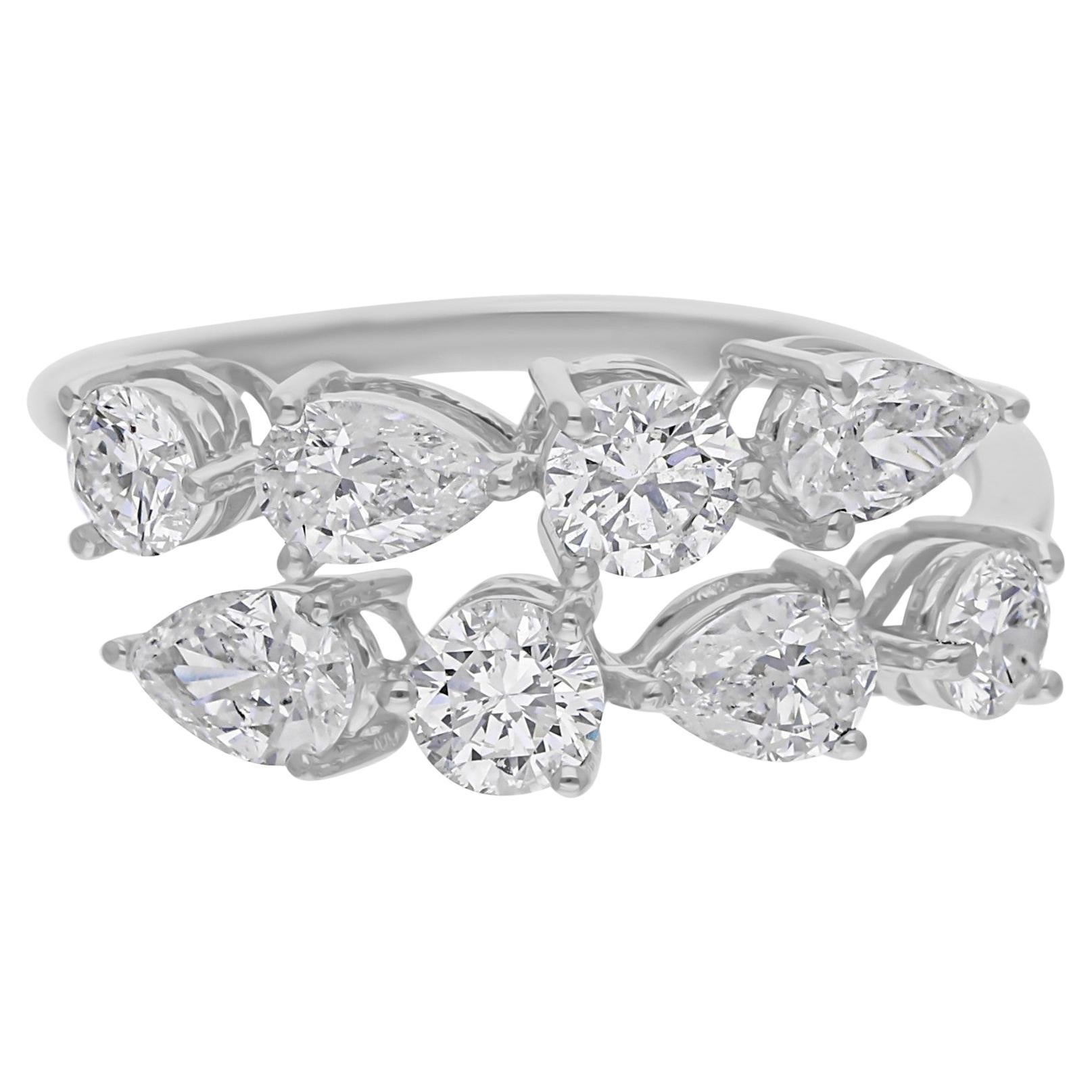 in vendita:  Anello in oro bianco 18 carati con diamante naturale da 1,73 carati a pera tonda SI/HI