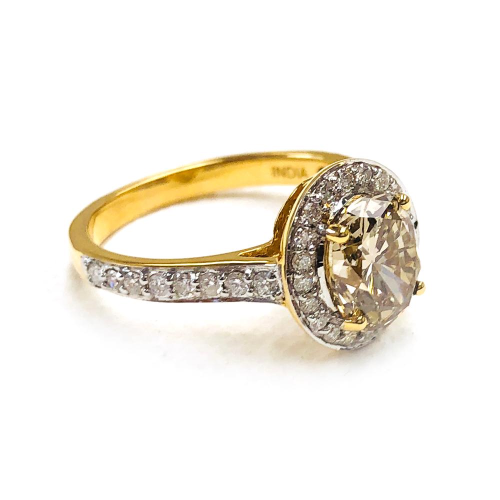 oval champagne diamond engagement ring