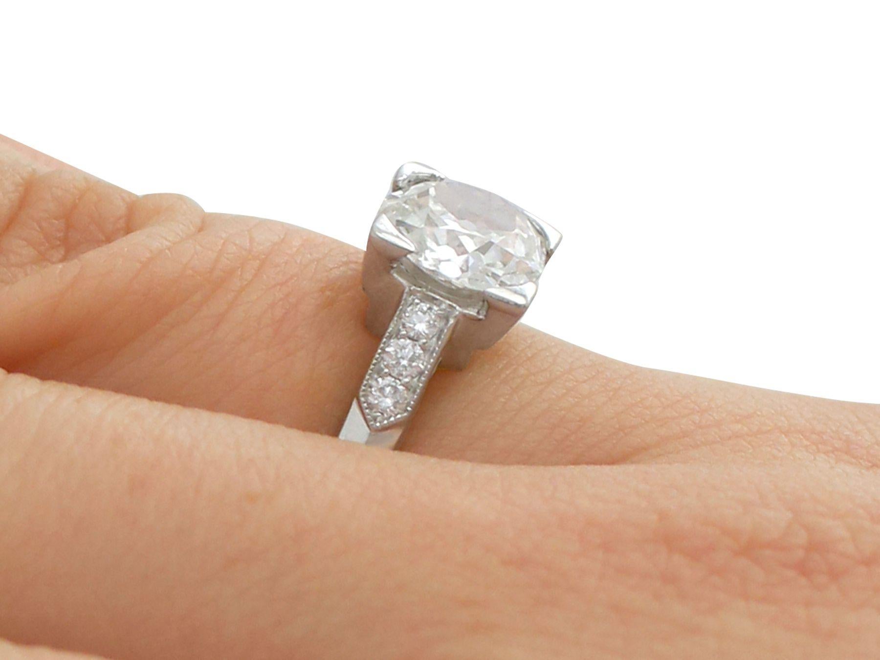1.74 Carat Diamond and Platinum Solitaire Engagement Ring 1