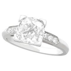 1.74 Carat Diamond and Platinum Solitaire Engagement Ring