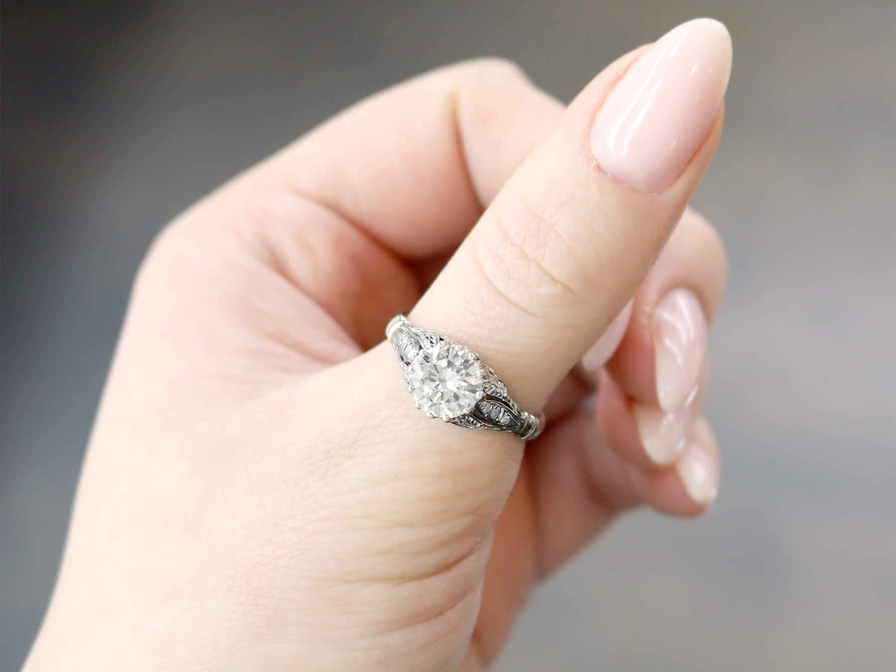 Round Cut 1.74 Carat Diamond Solitaire Engagement Ring in Platinum For Sale
