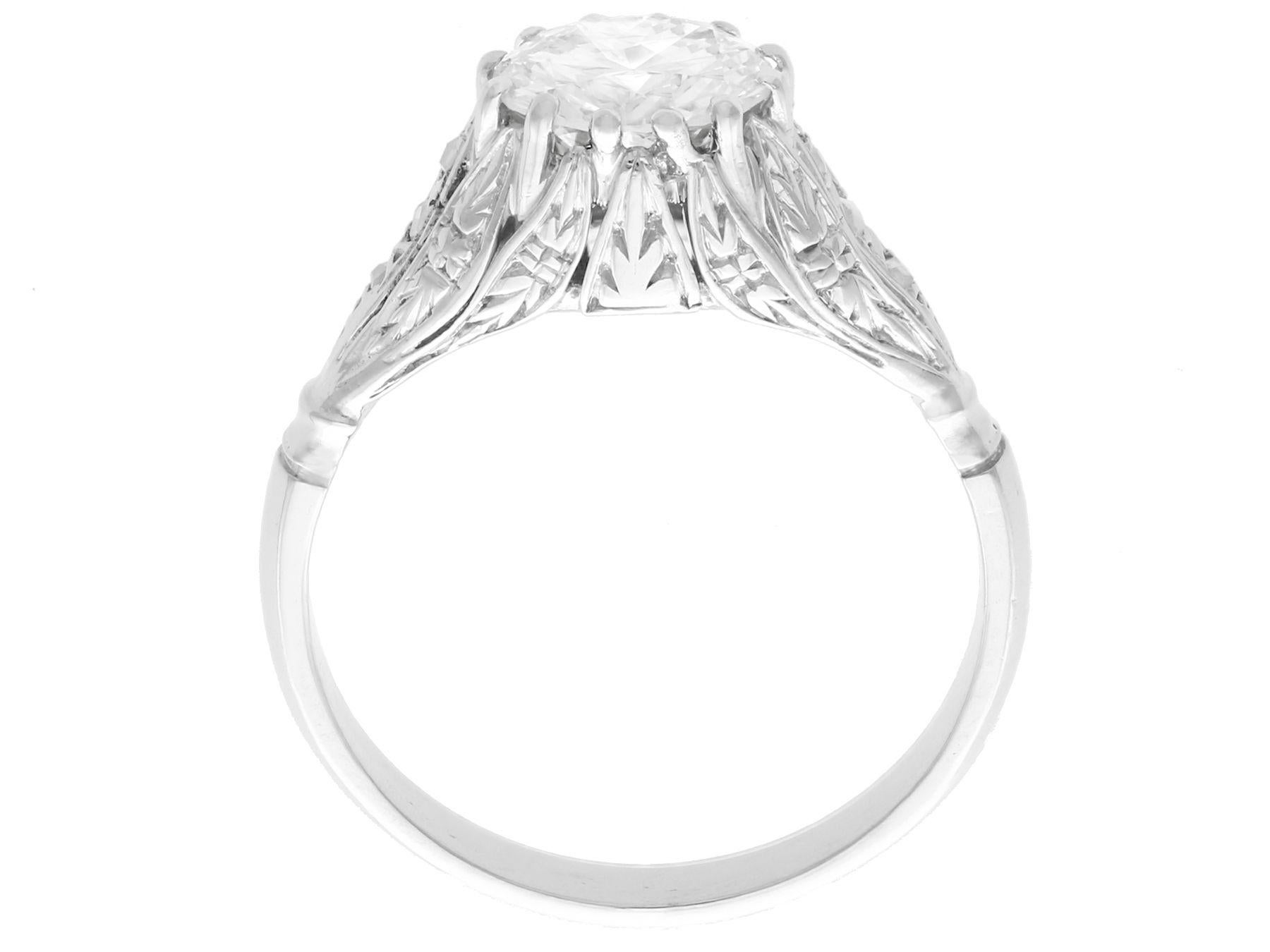 1.74 Carat Diamond Solitaire Engagement Ring in Platinum For Sale 2