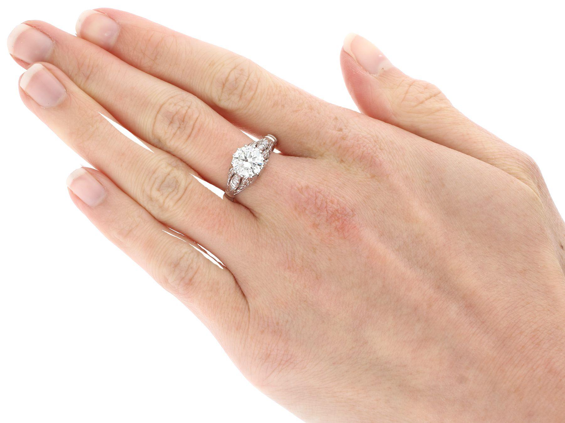 1.74 Carat Diamond Solitaire Engagement Ring in Platinum For Sale 3