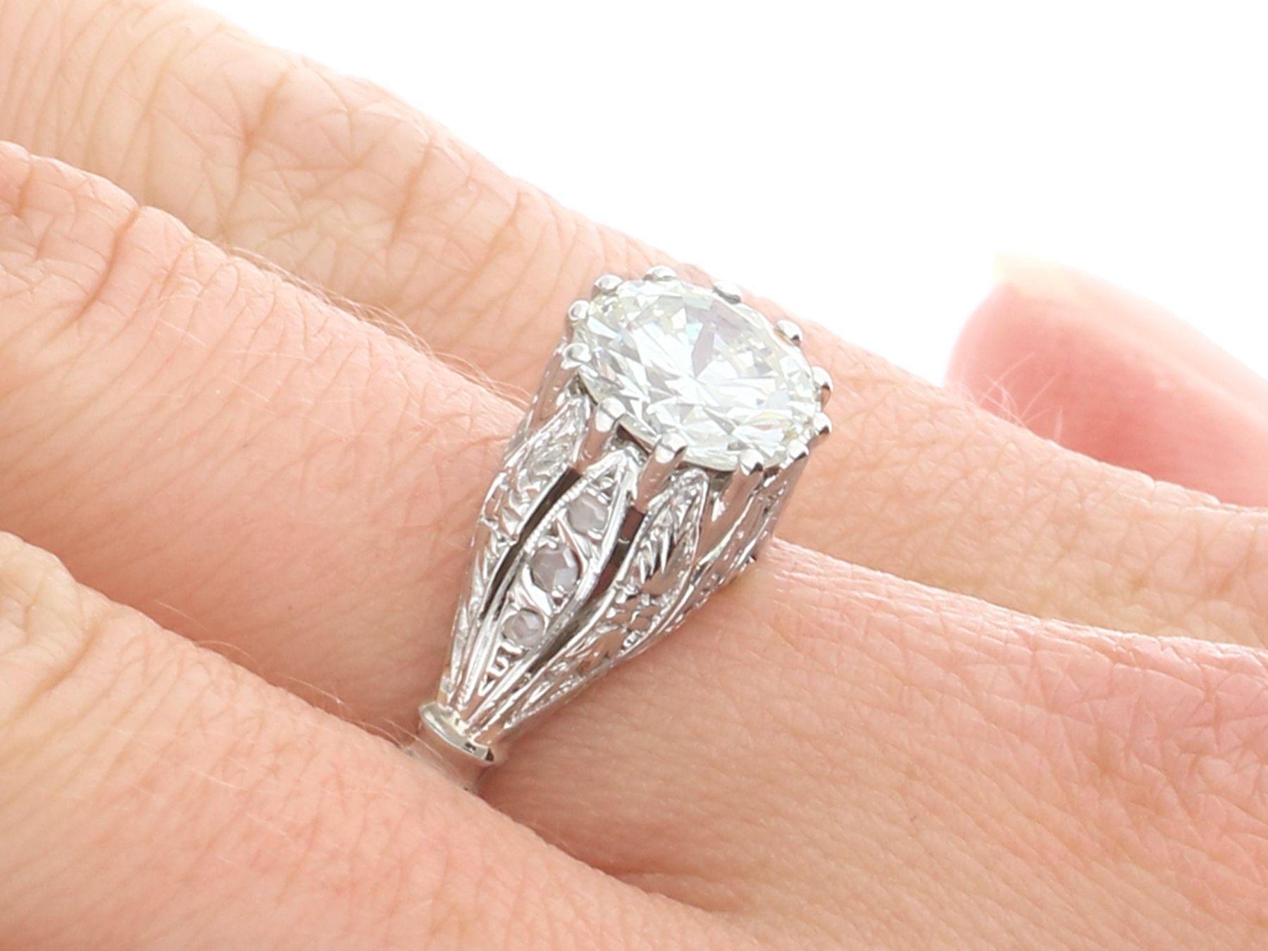 1.74 Carat Diamond Solitaire Engagement Ring in Platinum For Sale 4