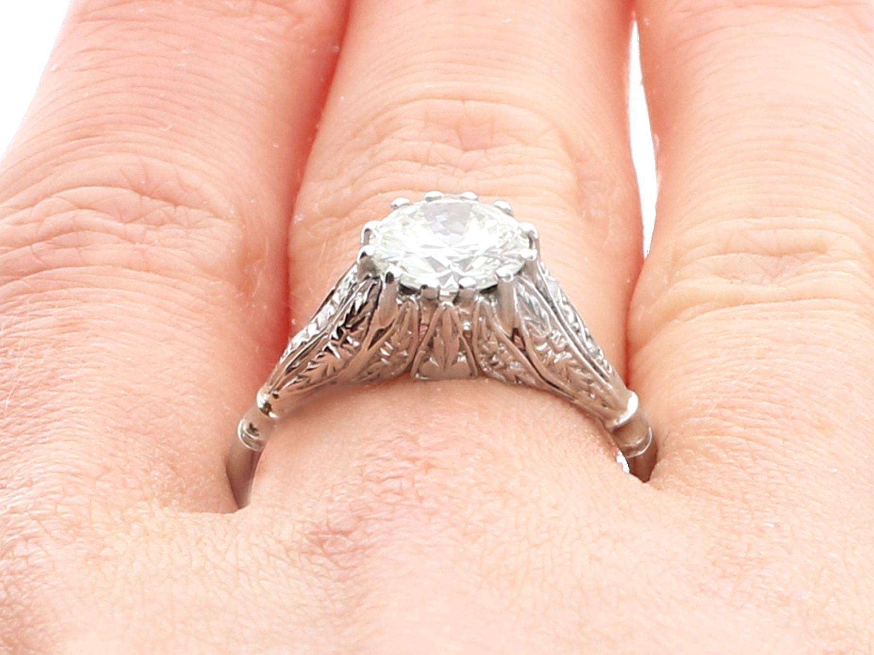 1.74 Carat Diamond Solitaire Engagement Ring in Platinum For Sale 5