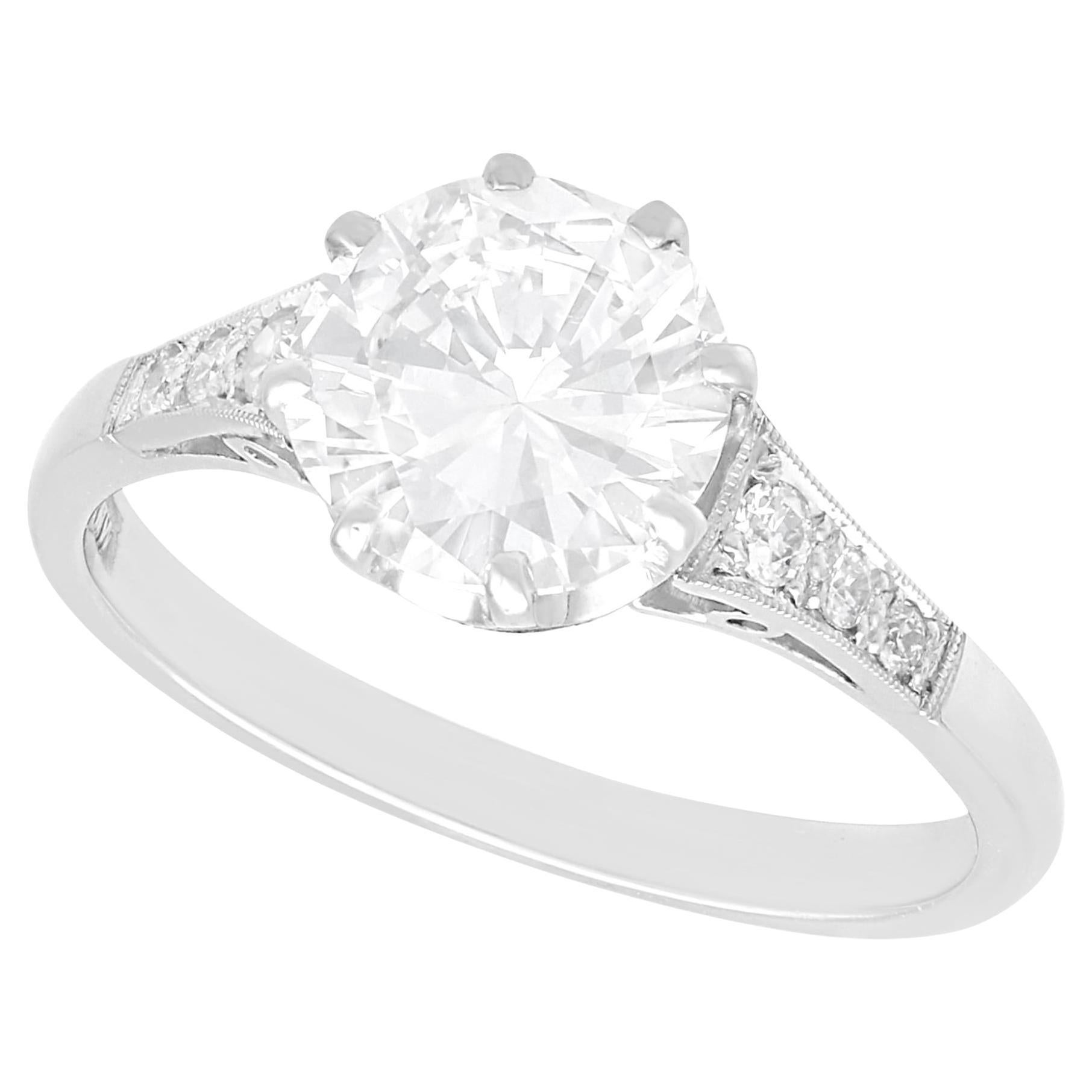 1.74 Carat Diamond Solitaire Engagement Ring in Platinum