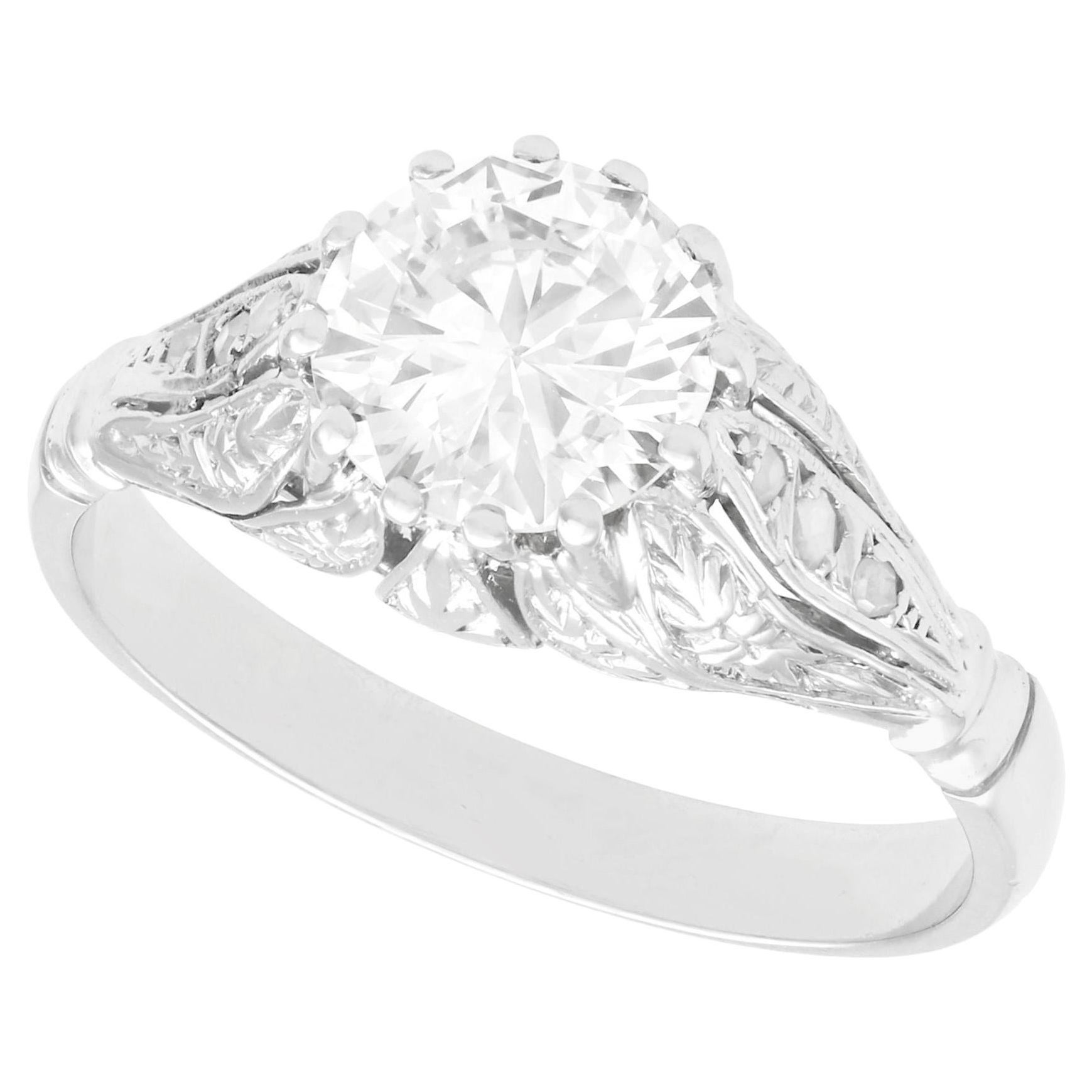 1.74 Carat Diamond Solitaire Engagement Ring in Platinum
