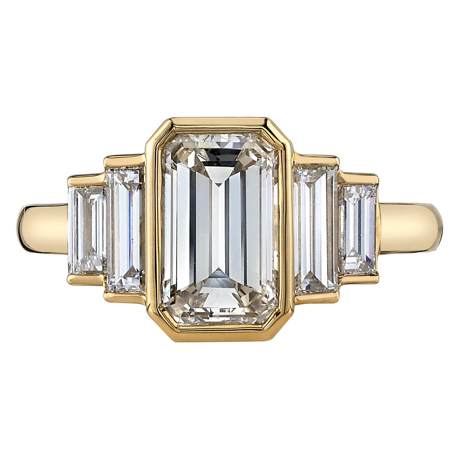 1.74 Carat Emerald Cut Diamond Set in a Handcrafted 18 Karat Gold Ring