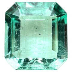 1,74 Carat Freckled Asscher Cut kolumbianischen Smaragd - Auge sauber Mai Birthstone Edelstein