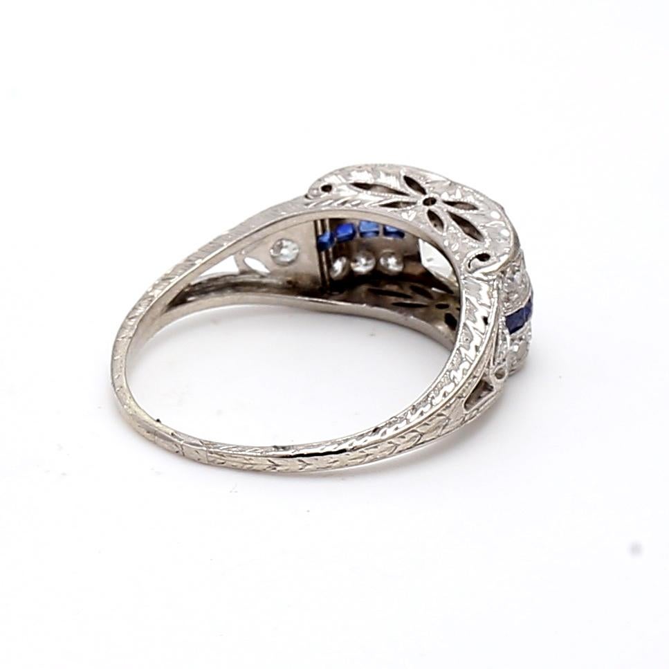 Bague de mariage en platine avec diamant taille européenne ancienne de 1,74 carat K-VS1 Bon état - En vente à New York, NY