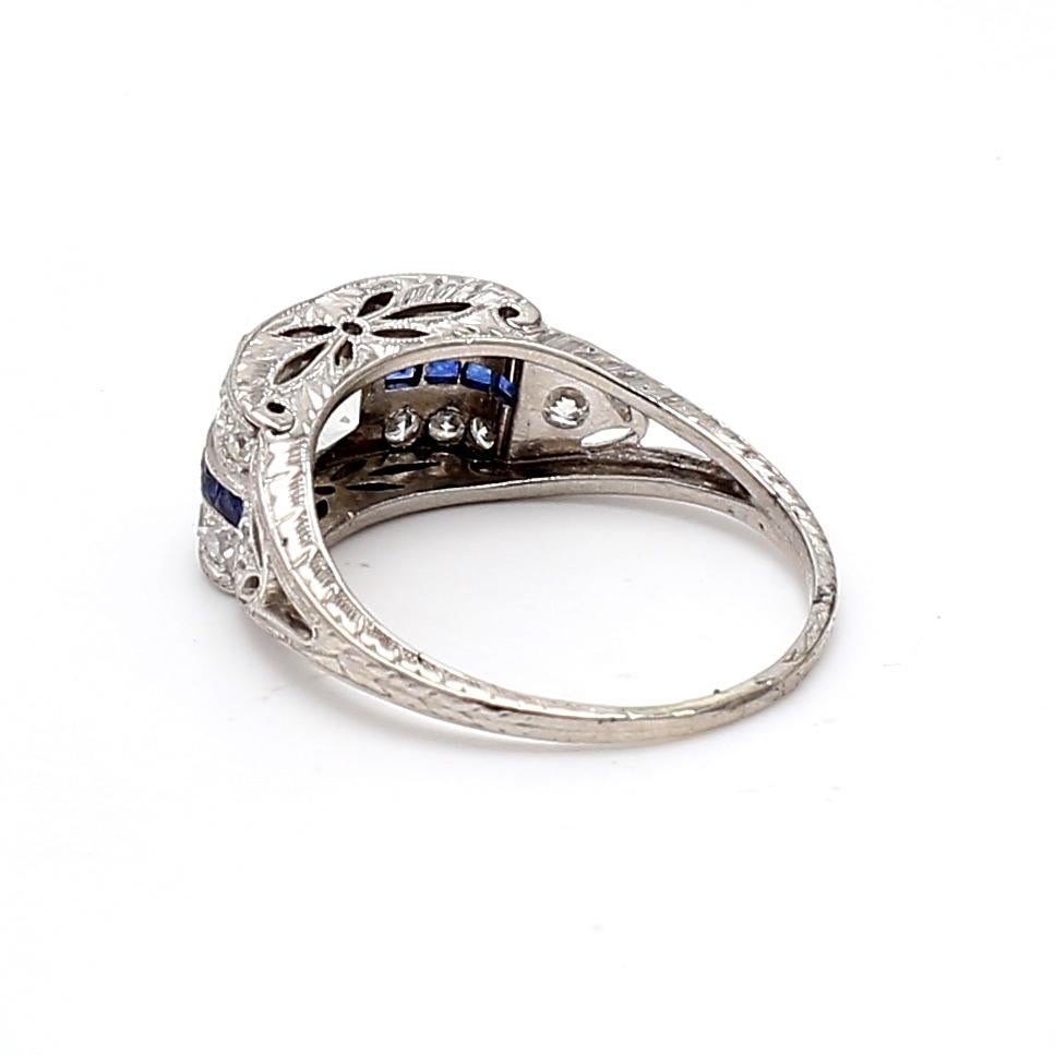 Bague de mariage en platine avec diamant taille européenne ancienne de 1,74 carat K-VS1 en vente 2