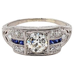 1.74 Carat Old European Cut K-VS1 Diamond Platinum Wedding Ring